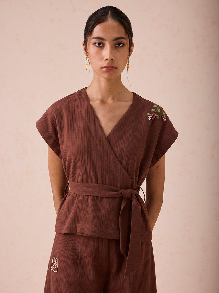 The Berry Bright Wrap Top TOPS SUI