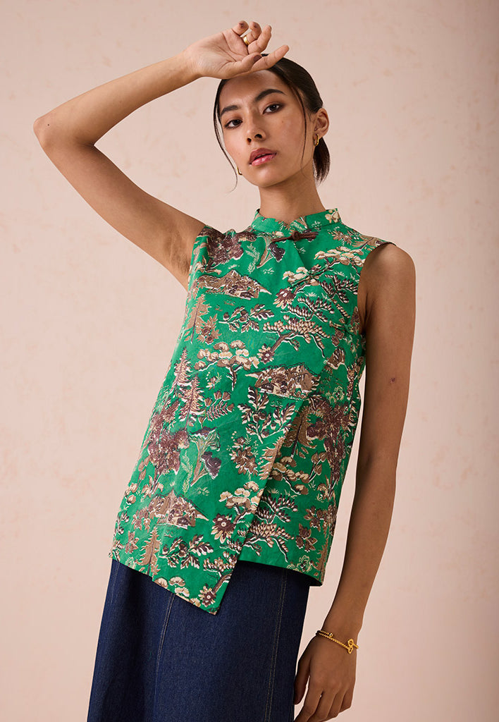 The Evergreen Luck Cheongsam Blouse TOPS SUI