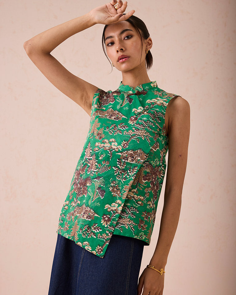 The Evergreen Luck Cheongsam Blouse TOPS SUI
