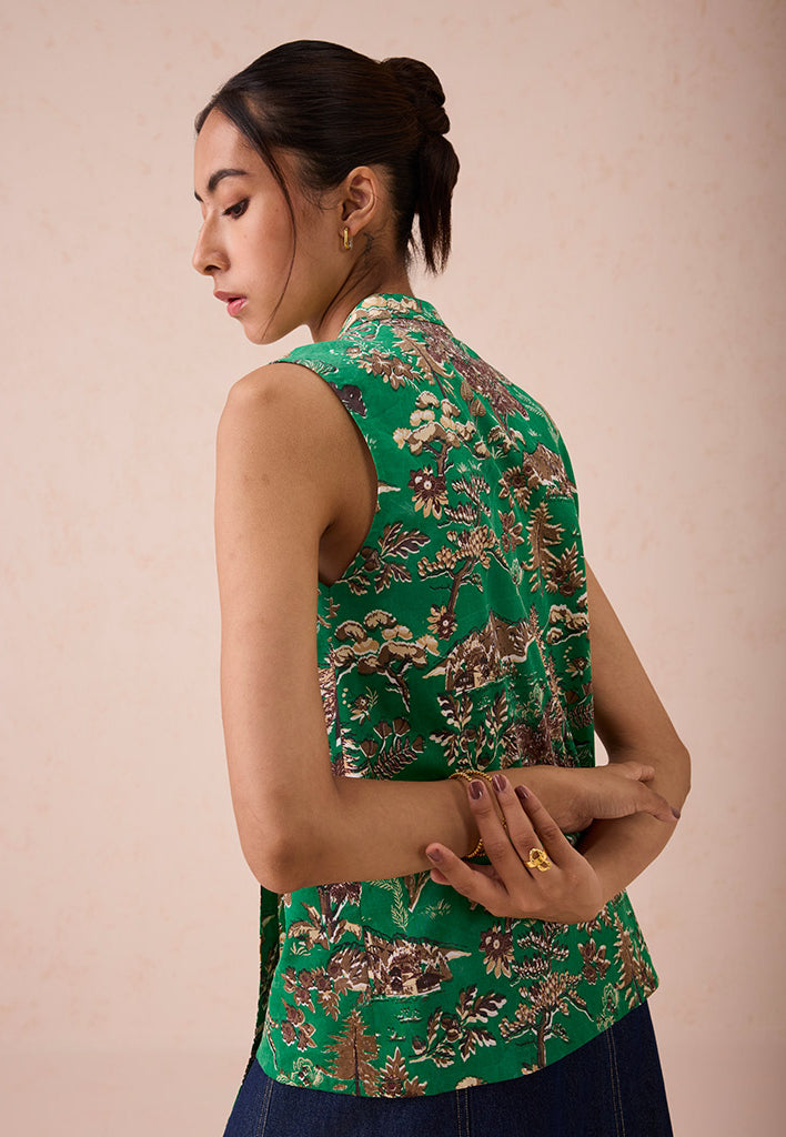 The Evergreen Luck Cheongsam Blouse TOPS SUI
