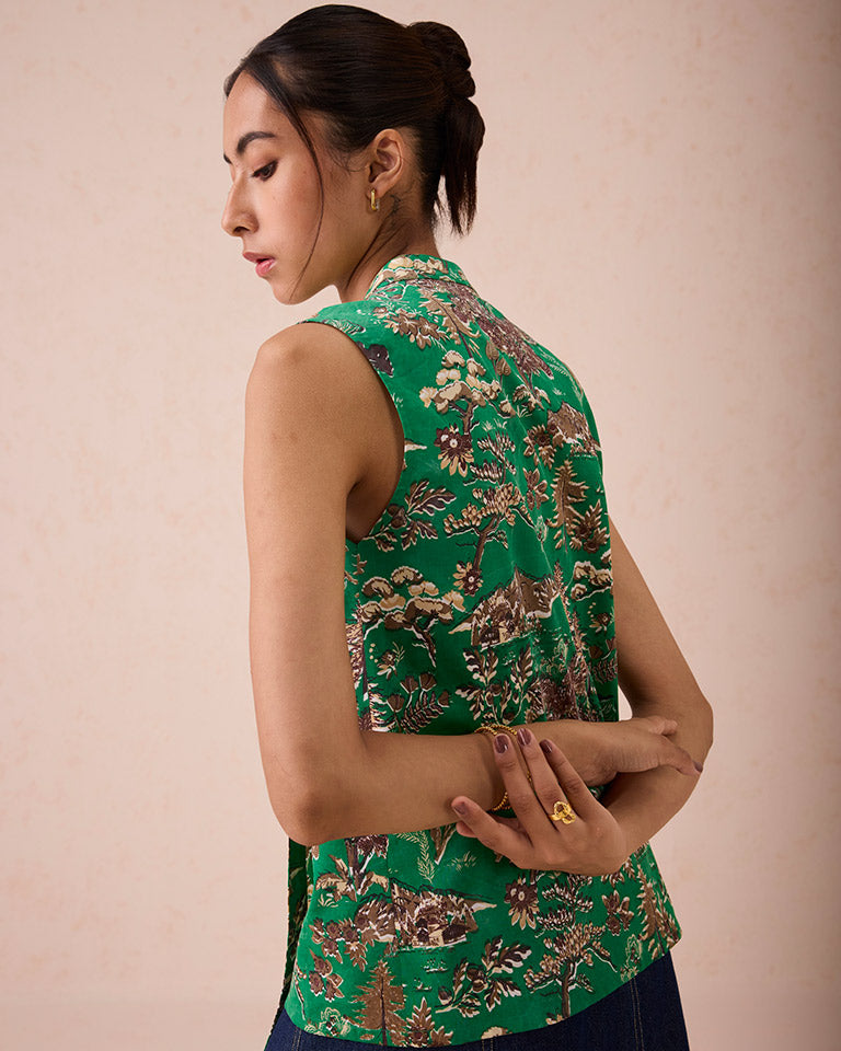 The Evergreen Luck Cheongsam Blouse TOPS SUI