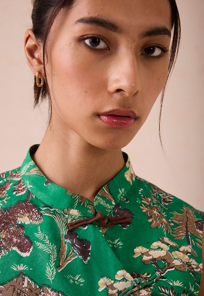 The Evergreen Luck Cheongsam Blouse TOPS SUI