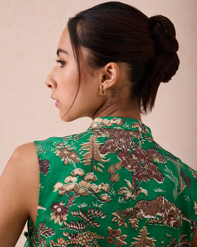 The Evergreen Luck Cheongsam Blouse TOPS SUI