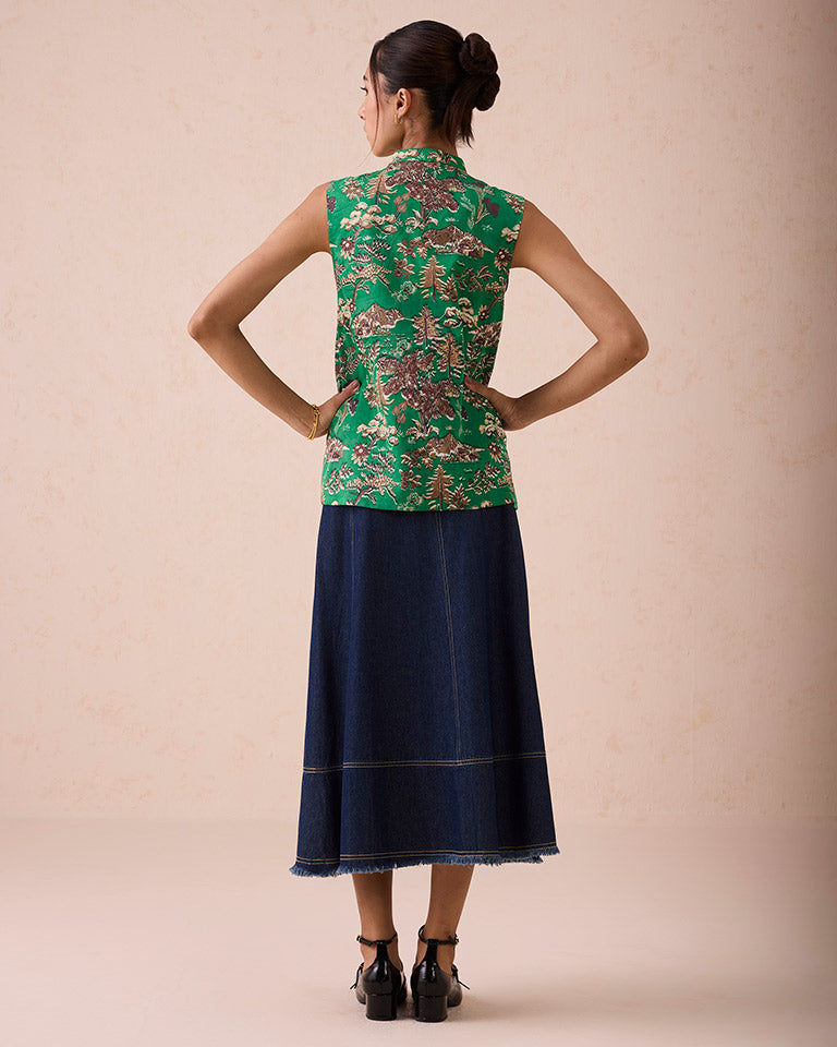 The Evergreen Luck Cheongsam Blouse TOPS SUI