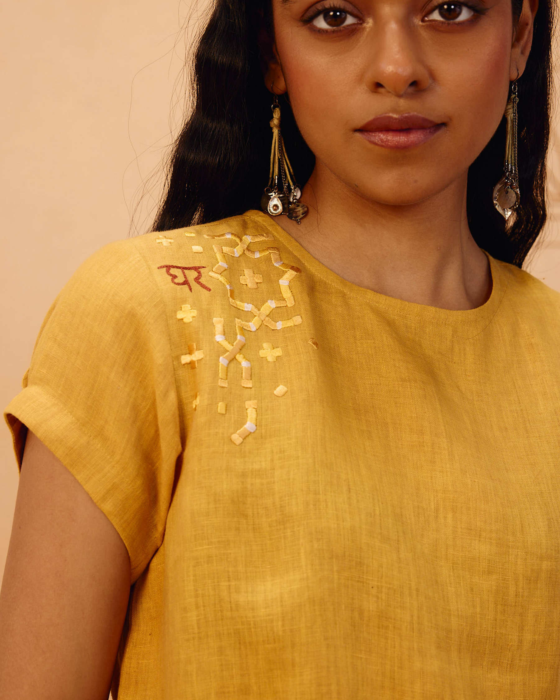 The Ghar Linen Peplum Top TOPS SUI
