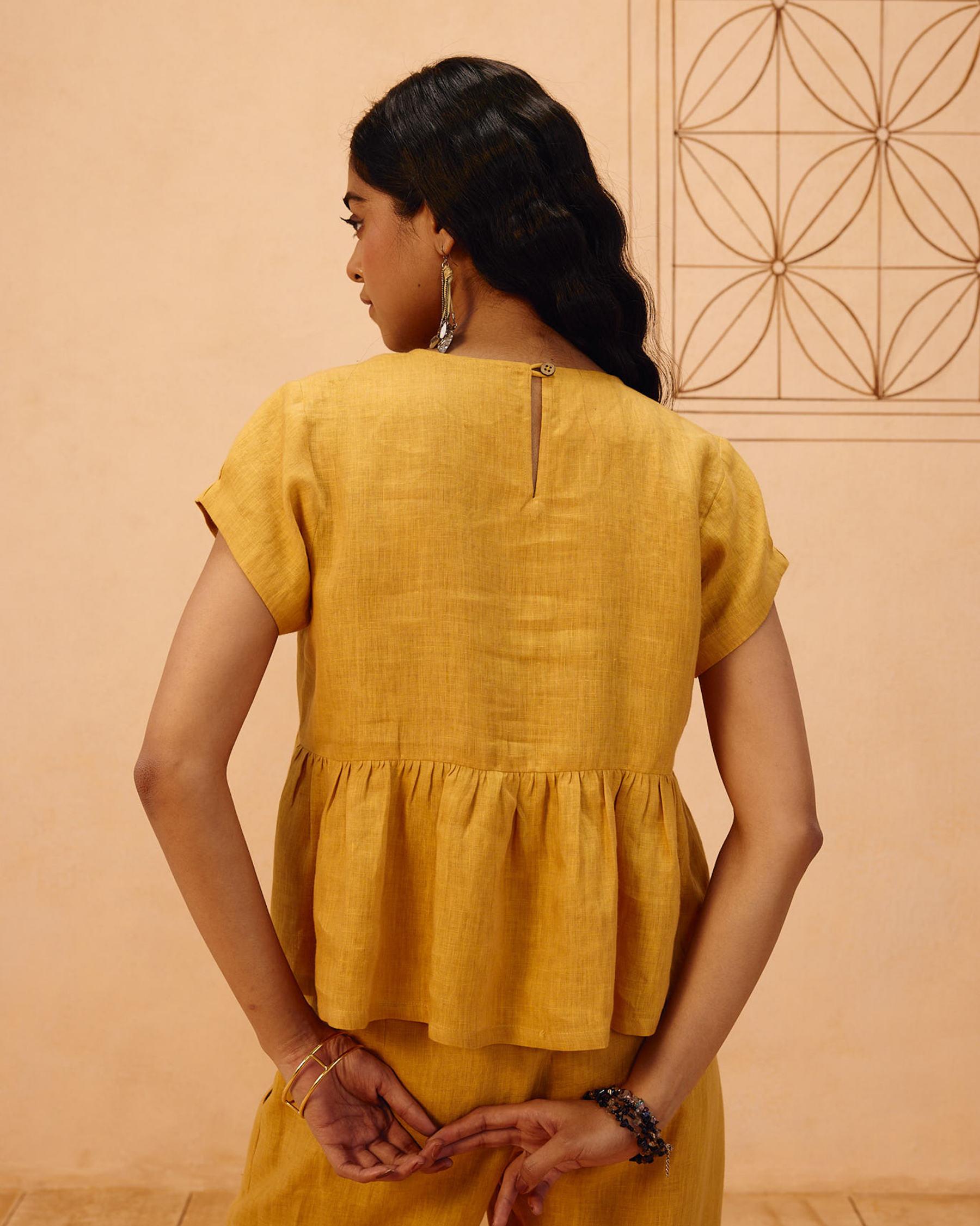 The Ghar Linen Peplum Top TOPS SUI