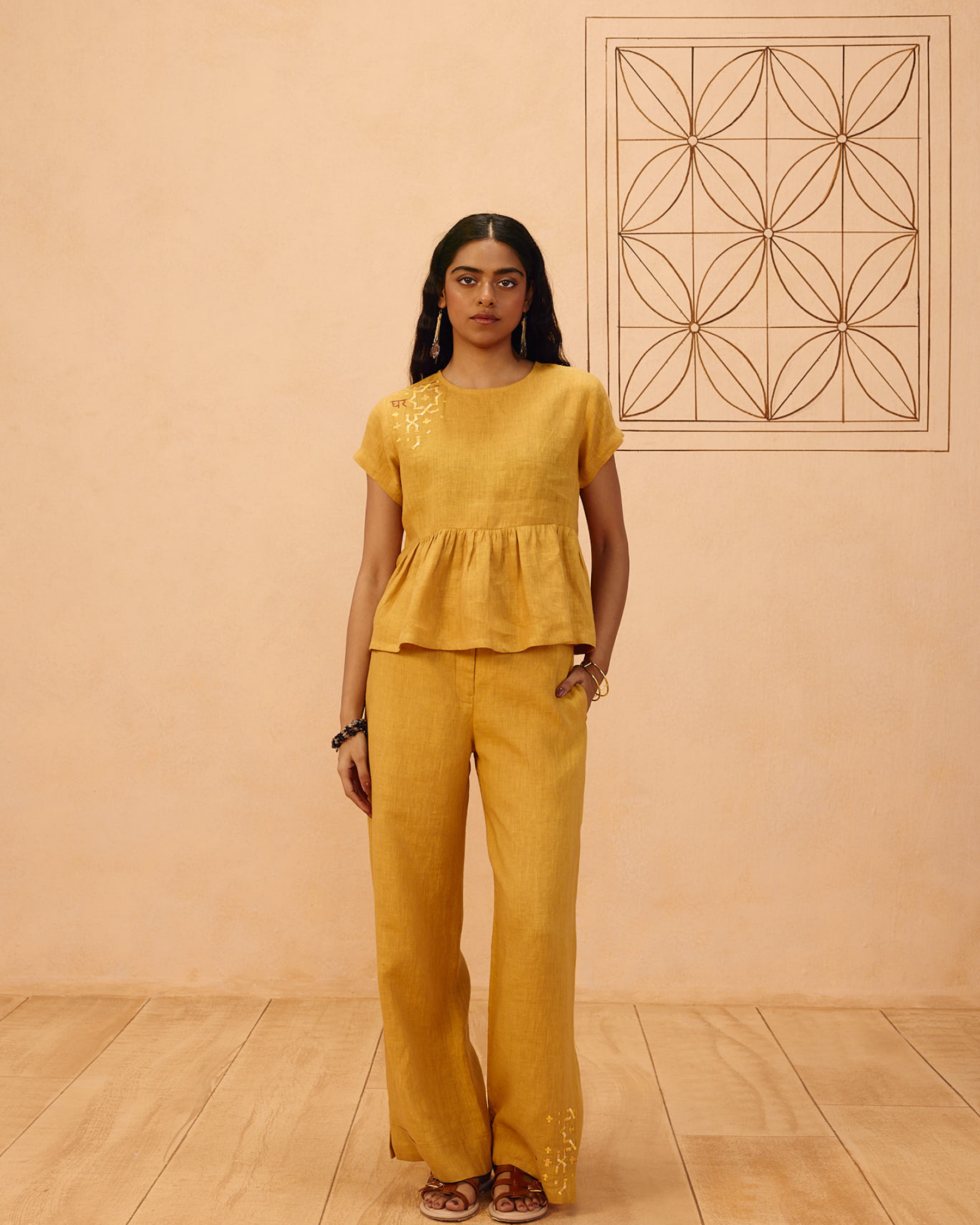 The Ghar Linen Peplum Top TOPS SUI