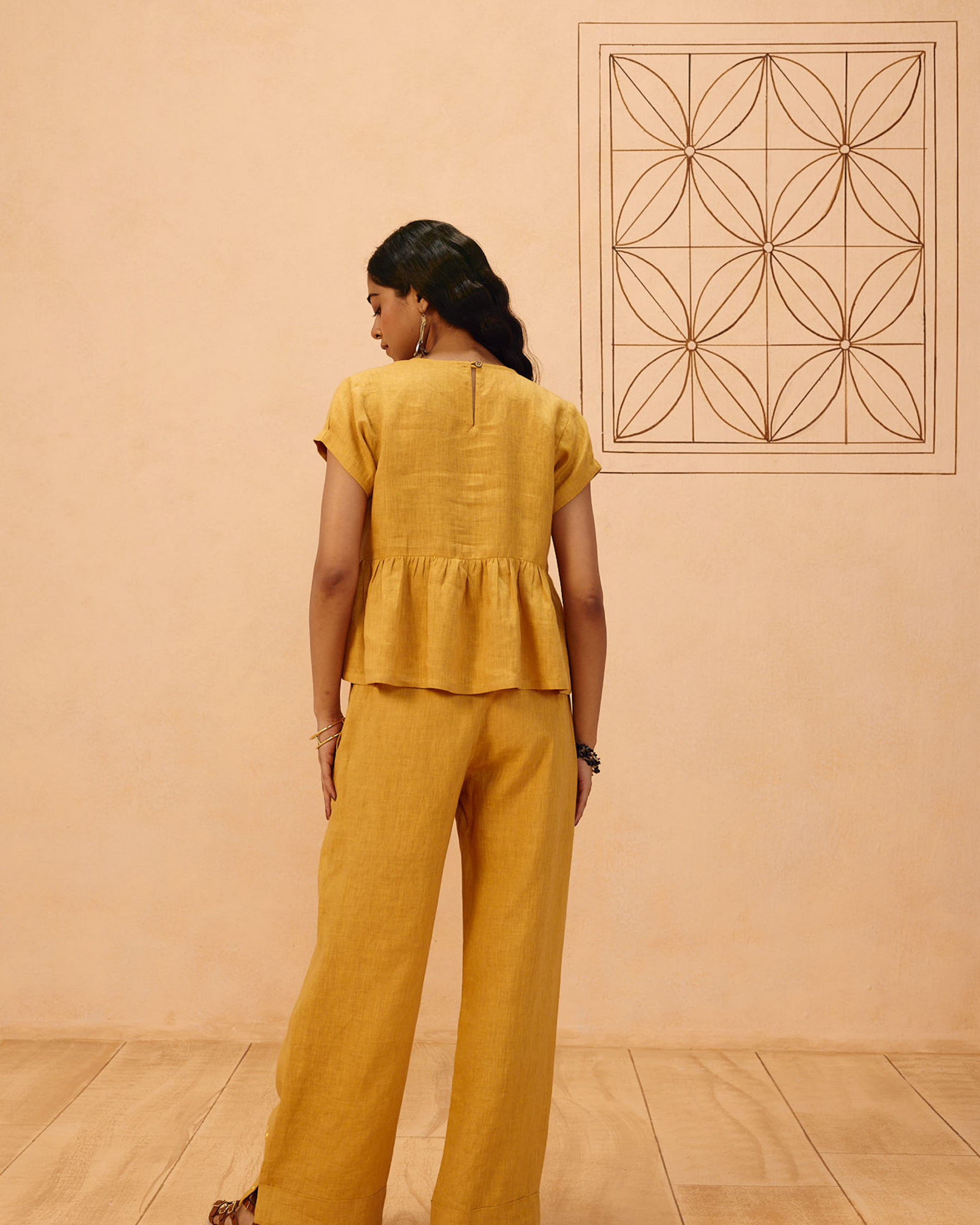 The Ghar Linen Peplum Top TOPS SUI