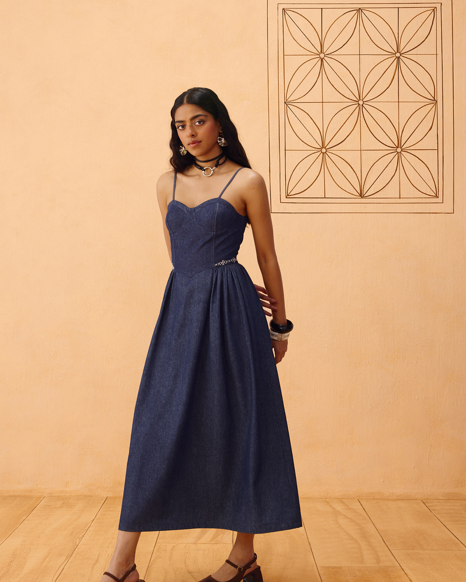 The Jaali Susainable Denim Dress DRESSES SUI