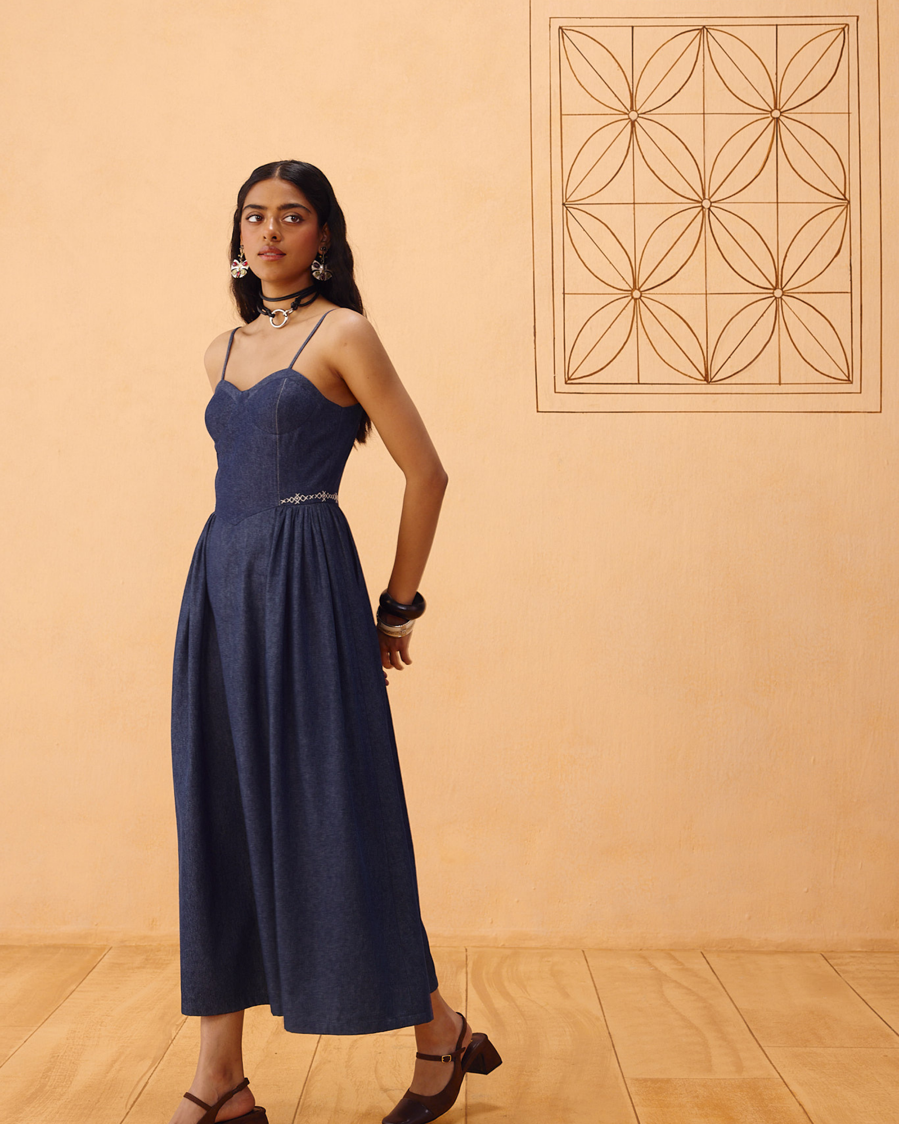 The Jaali Susainable Denim Dress DRESSES SUI