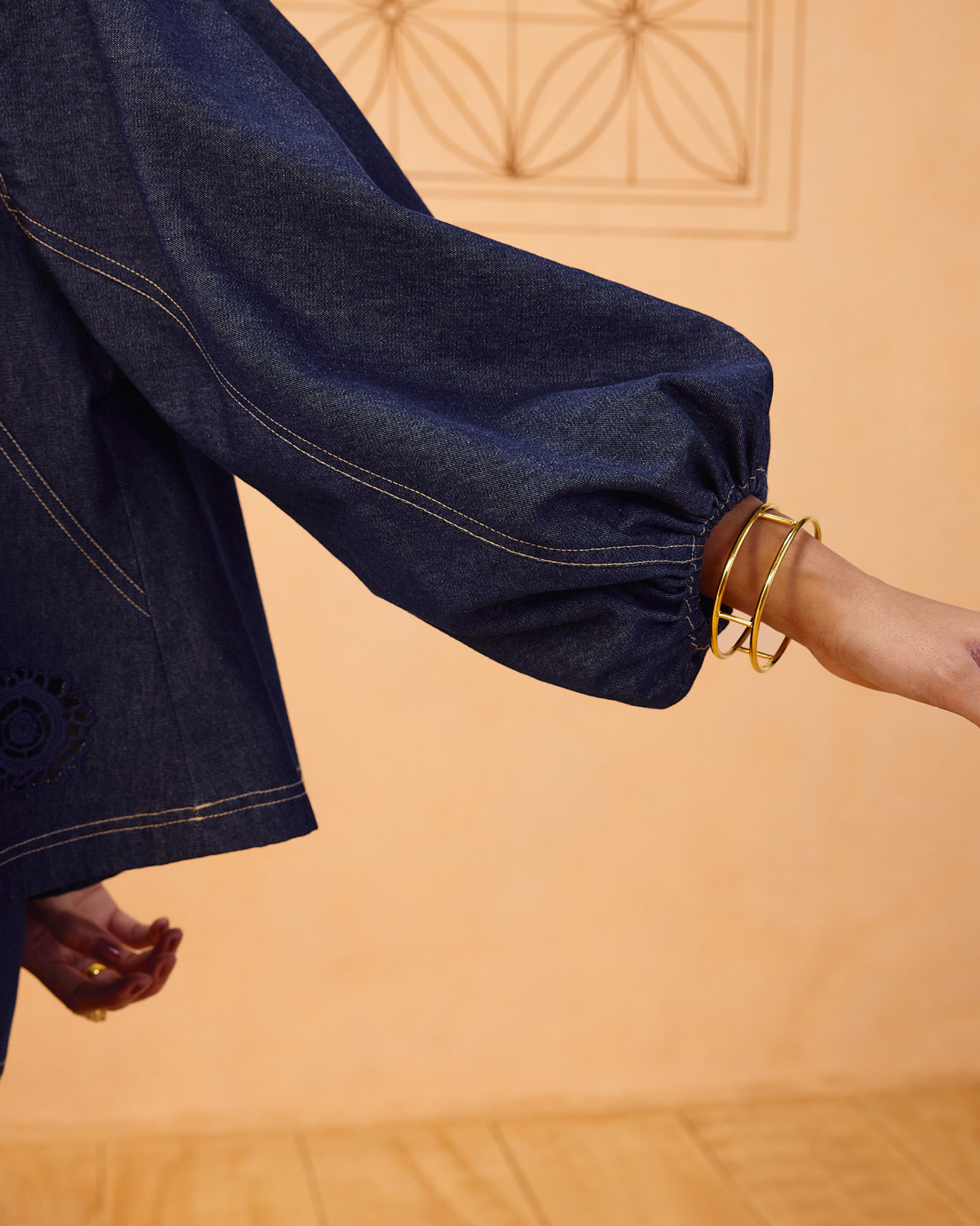 The Jaali Sustainable Denim Top TOPS SUI