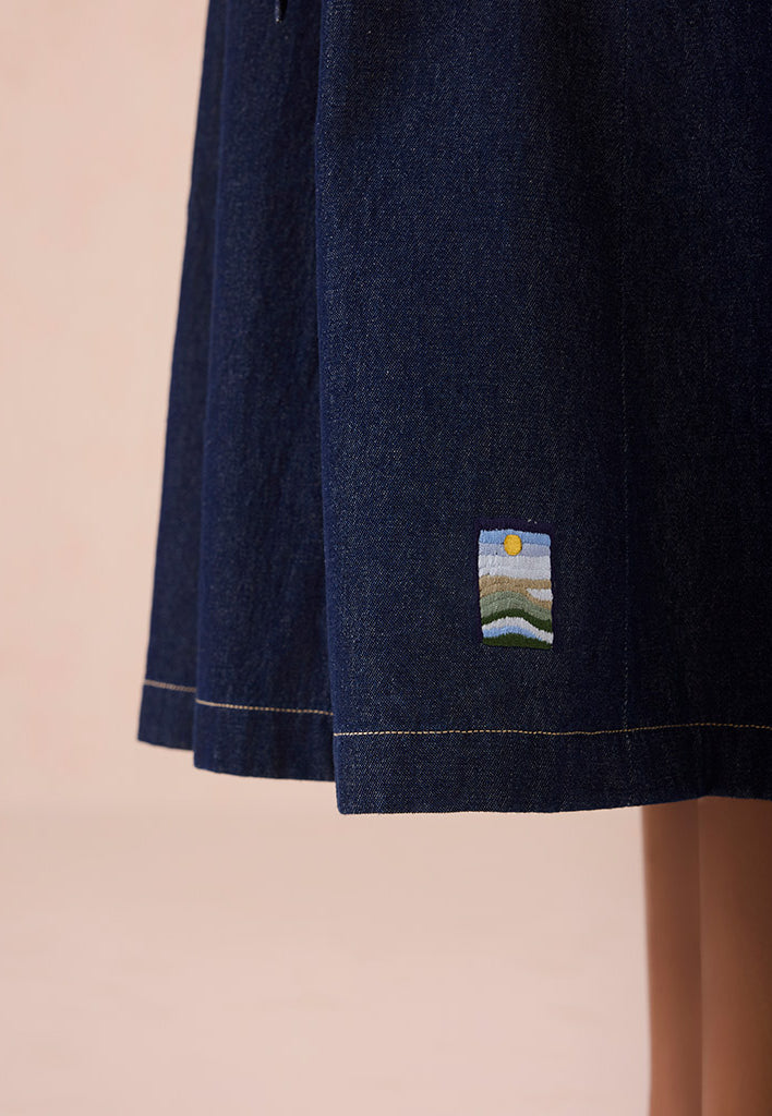 The Sunrise Denim Midi Dress DRESSES SUI