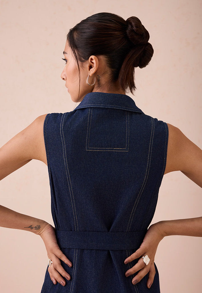 The Sunrise Denim Midi Dress DRESSES SUI