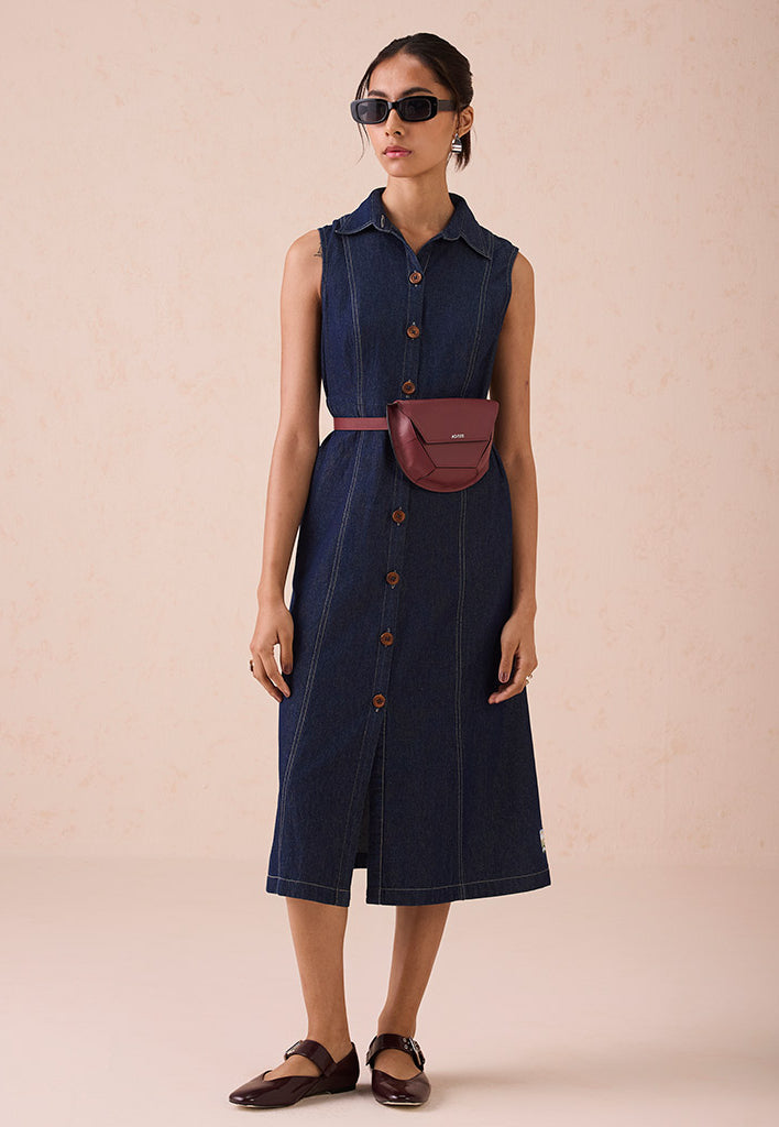 The Sunrise Denim Midi Dress DRESSES SUI