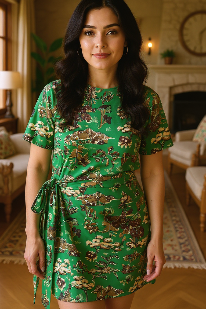 Green Fields Wrap Dress DRESSES SUI