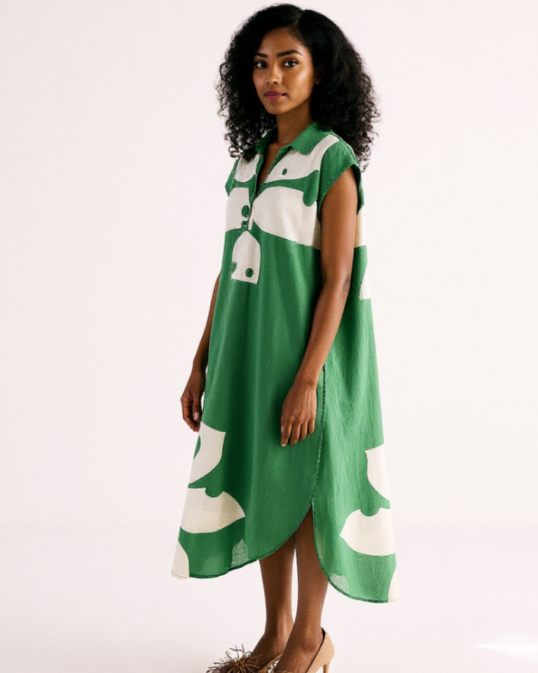 Maple Leaf Shirt Dress DRESSES KHARA KAPAS