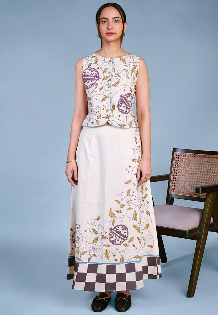 Petal Print Midi Skirt BOTTOMS IKKIVI