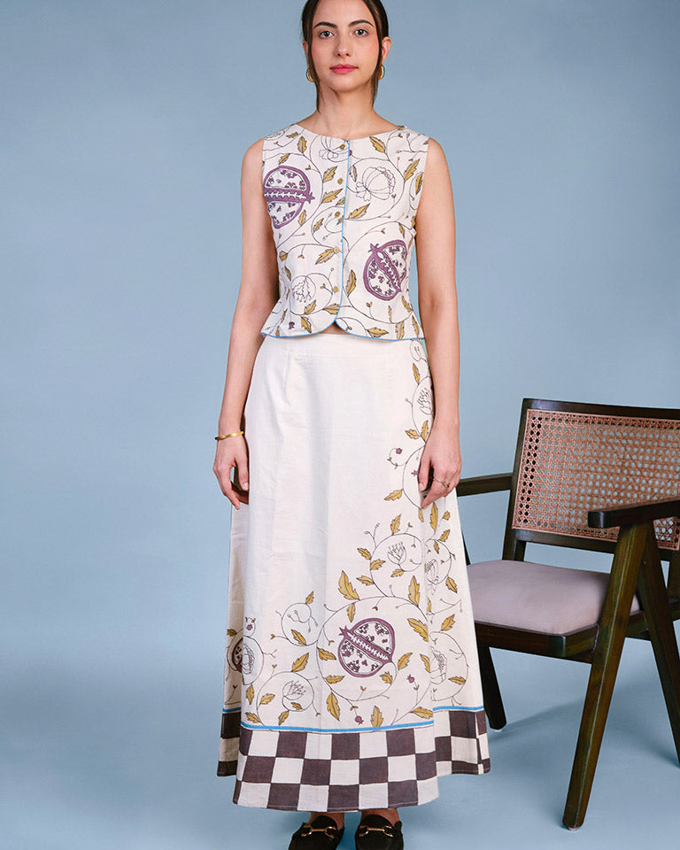 Petal Print Midi Skirt BOTTOMS IKKIVI