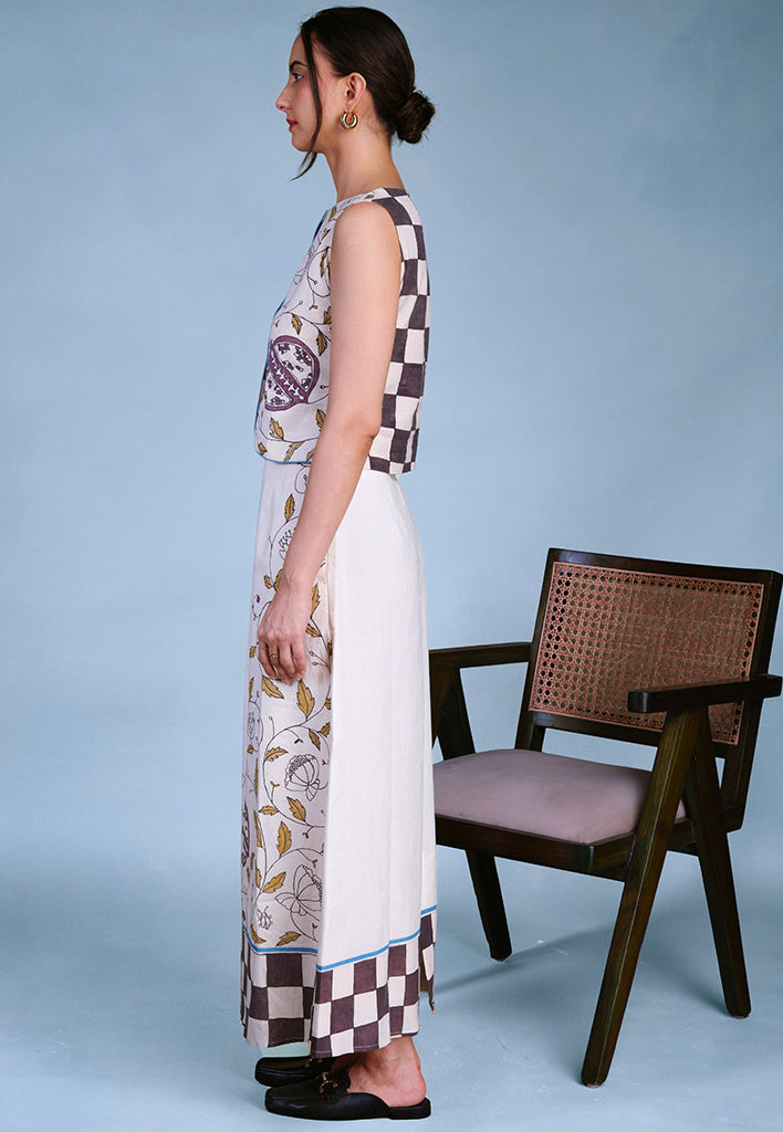 Petal Print Midi Skirt BOTTOMS IKKIVI