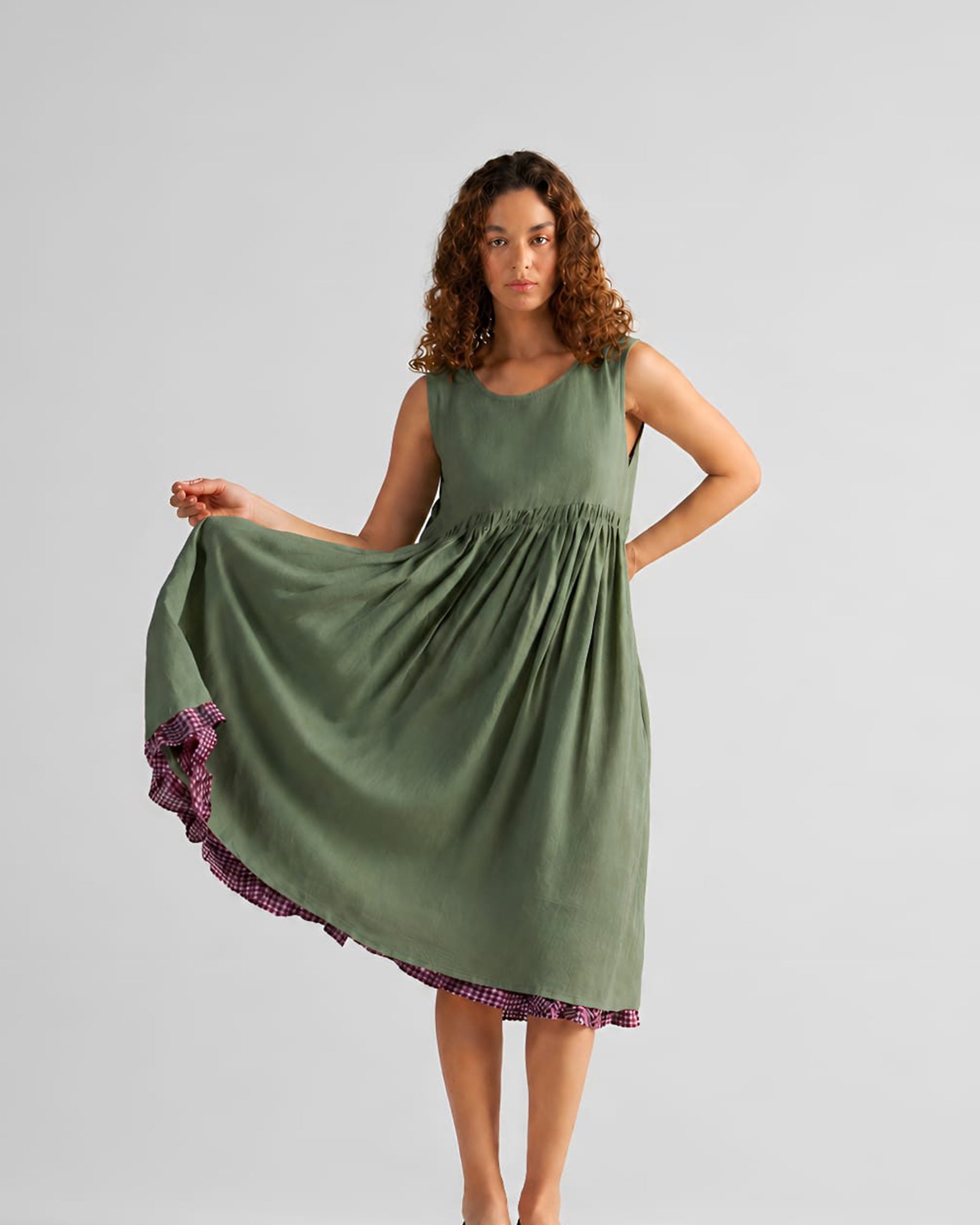 Simply Her Green Sage Dress DRESSES IKKIVI