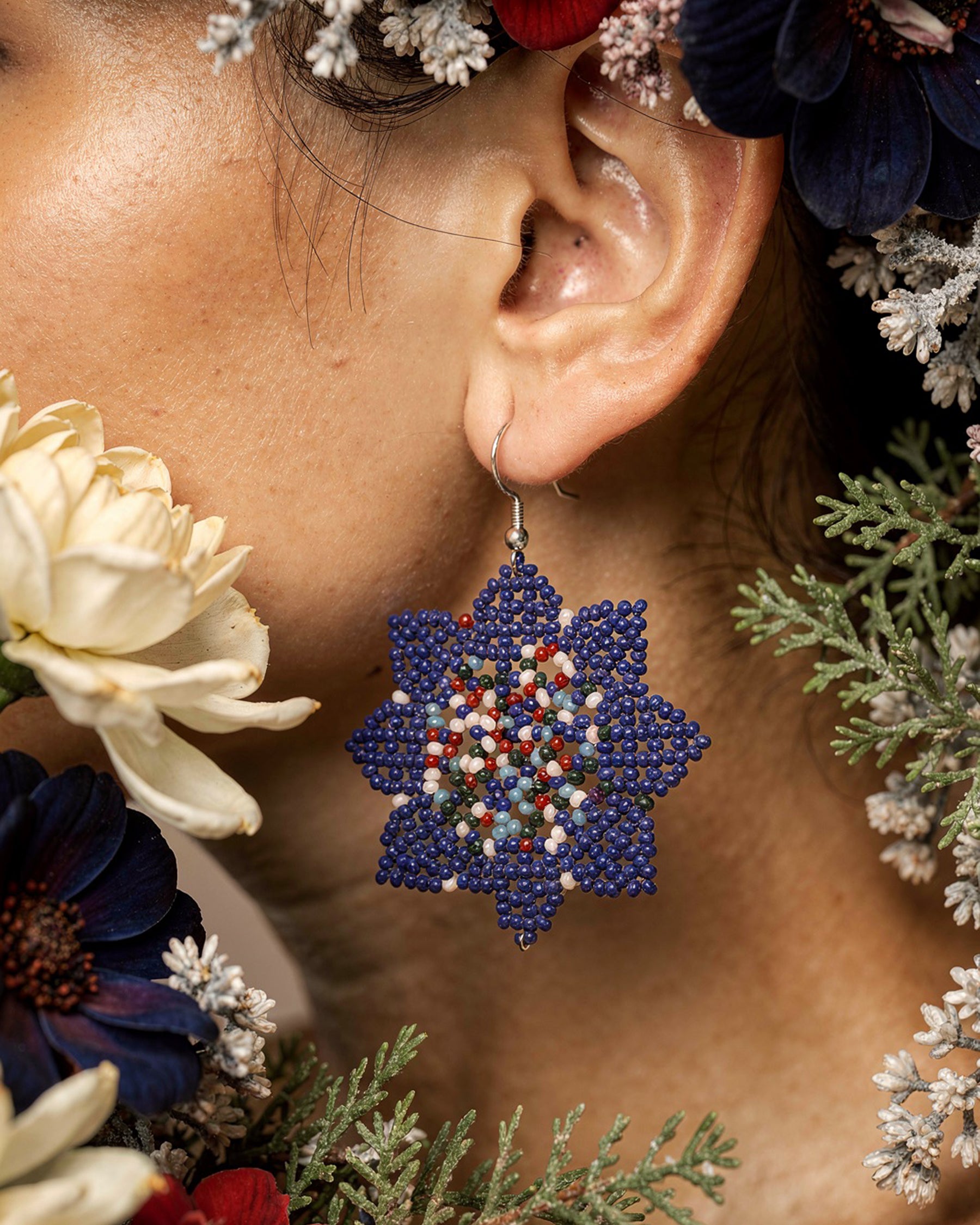 Blue Bead Earrings ACCESSORIES IKKIVI