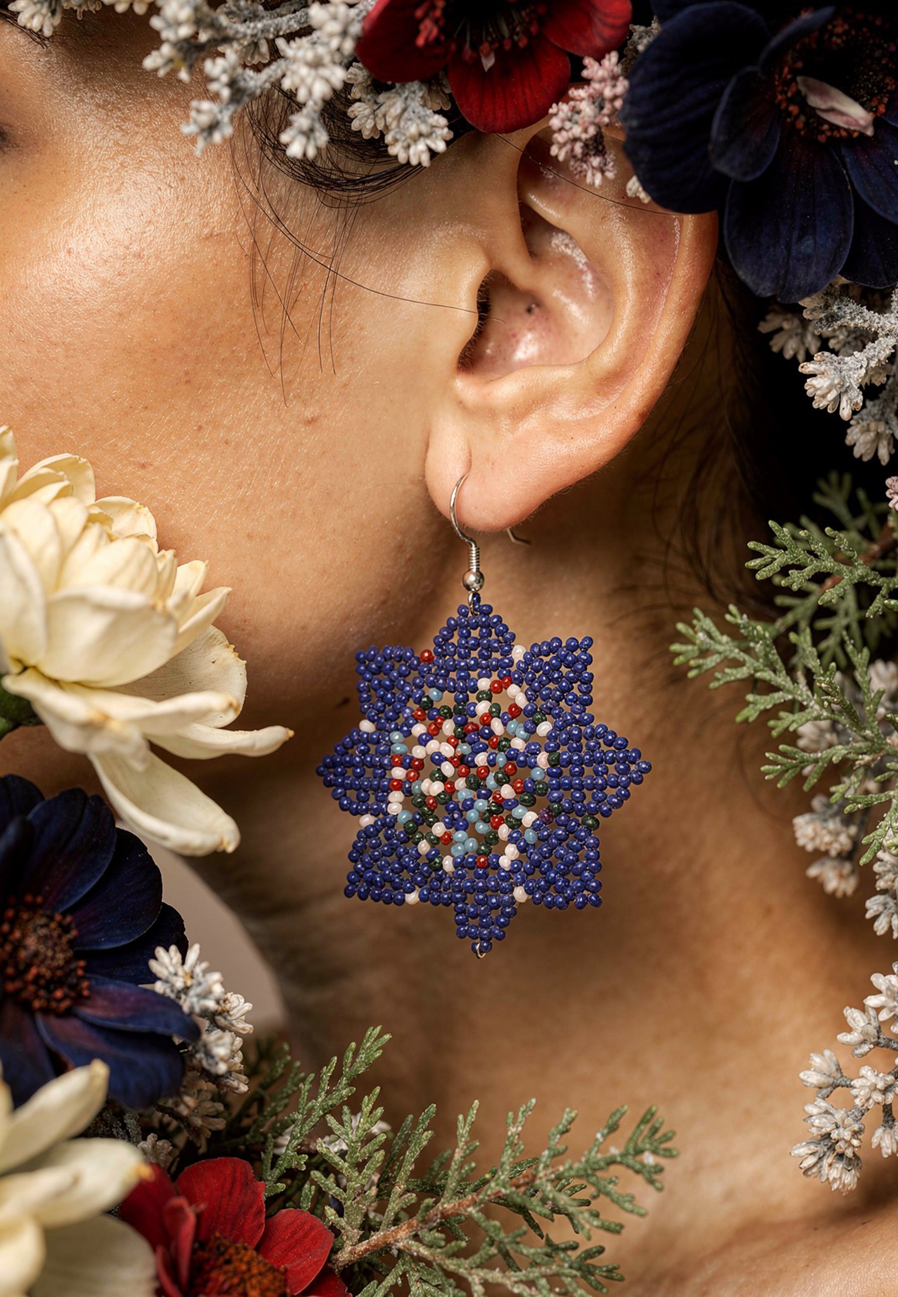 Blue Bead Earrings ACCESSORIES IKKIVI