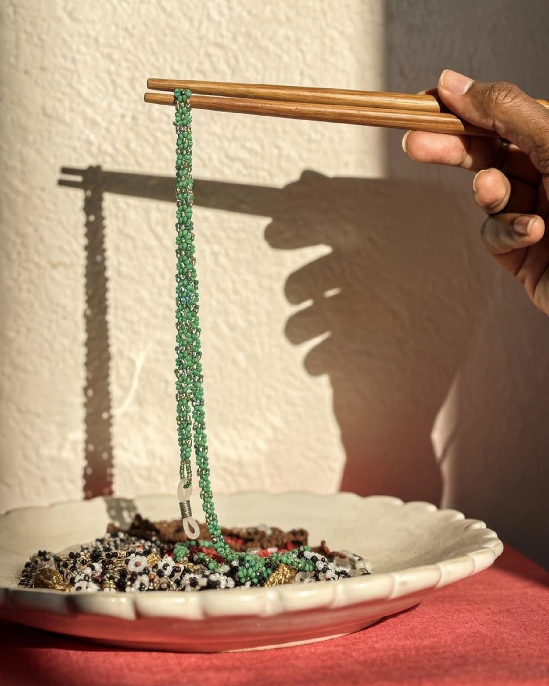 Green Beaded Sunglass Chain ACCESSORIES IKKIVI