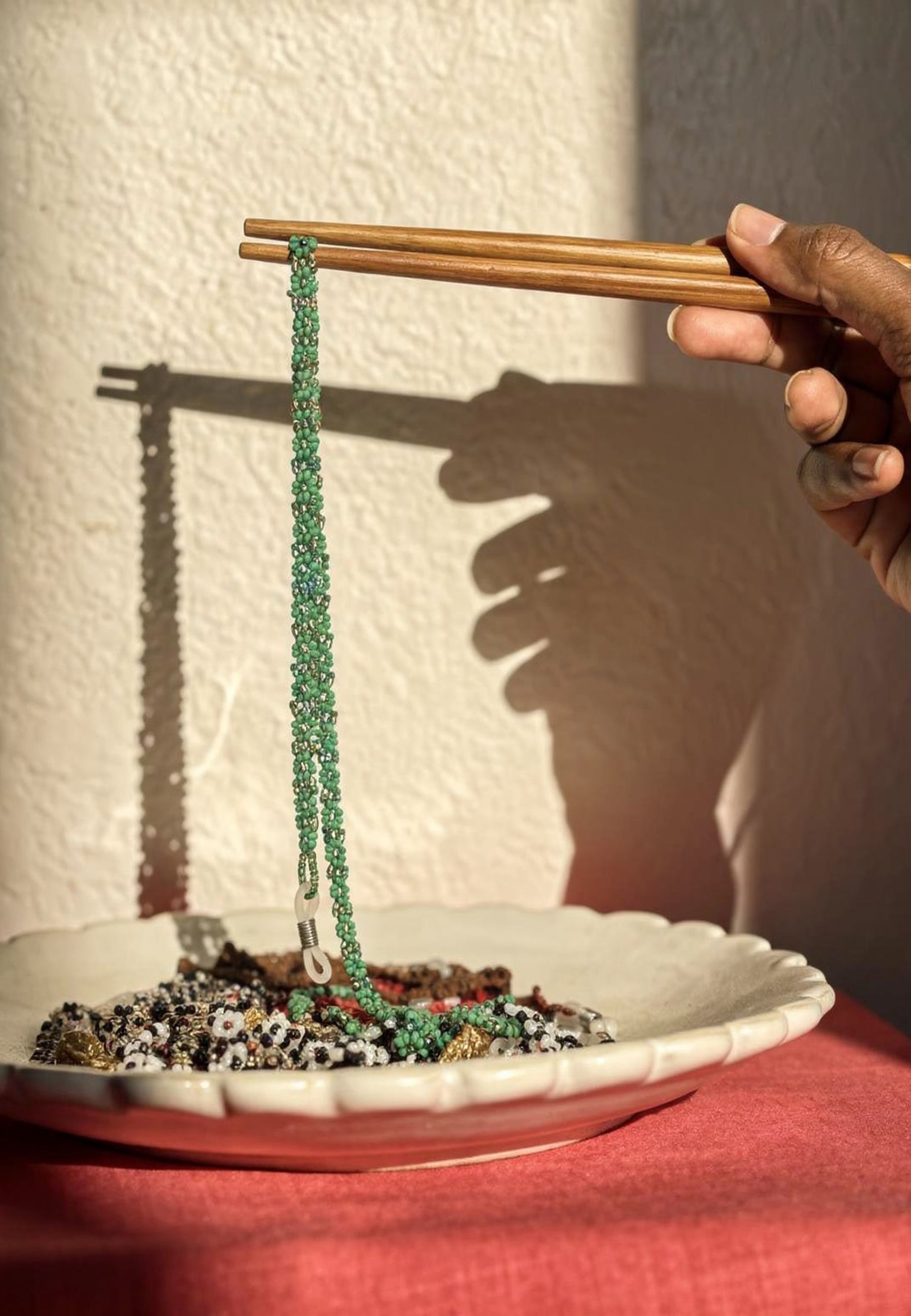 Green Beaded Sunglass Chain ACCESSORIES IKKIVI