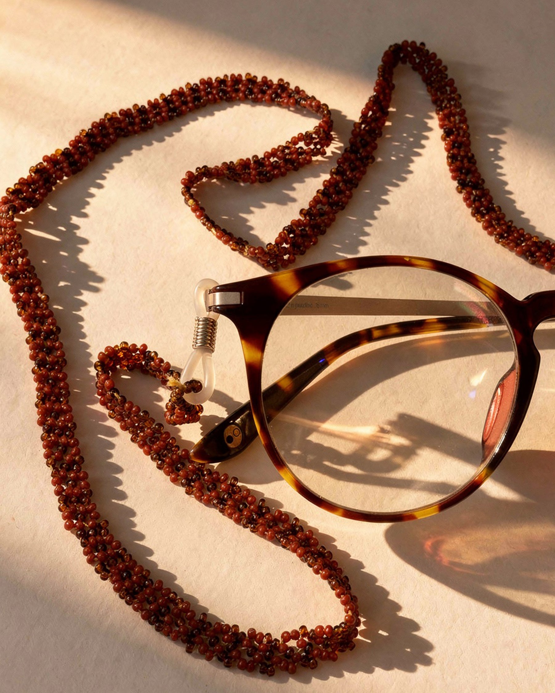 Brown Beaded Sunglass Chain ACCESSORIES IKKIVI