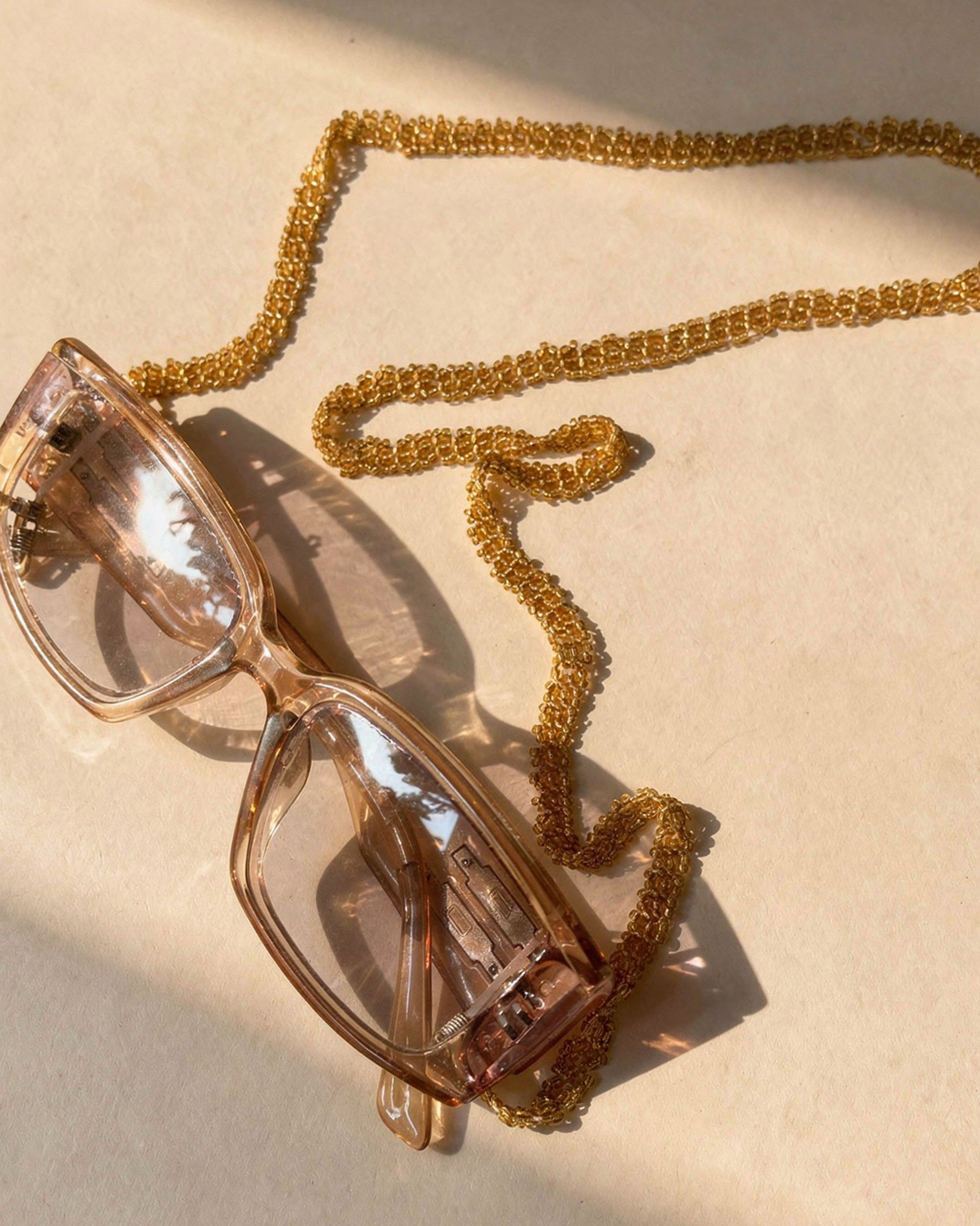 Golden Beaded Sunglass Chain ACCESSORIES IKKIVI