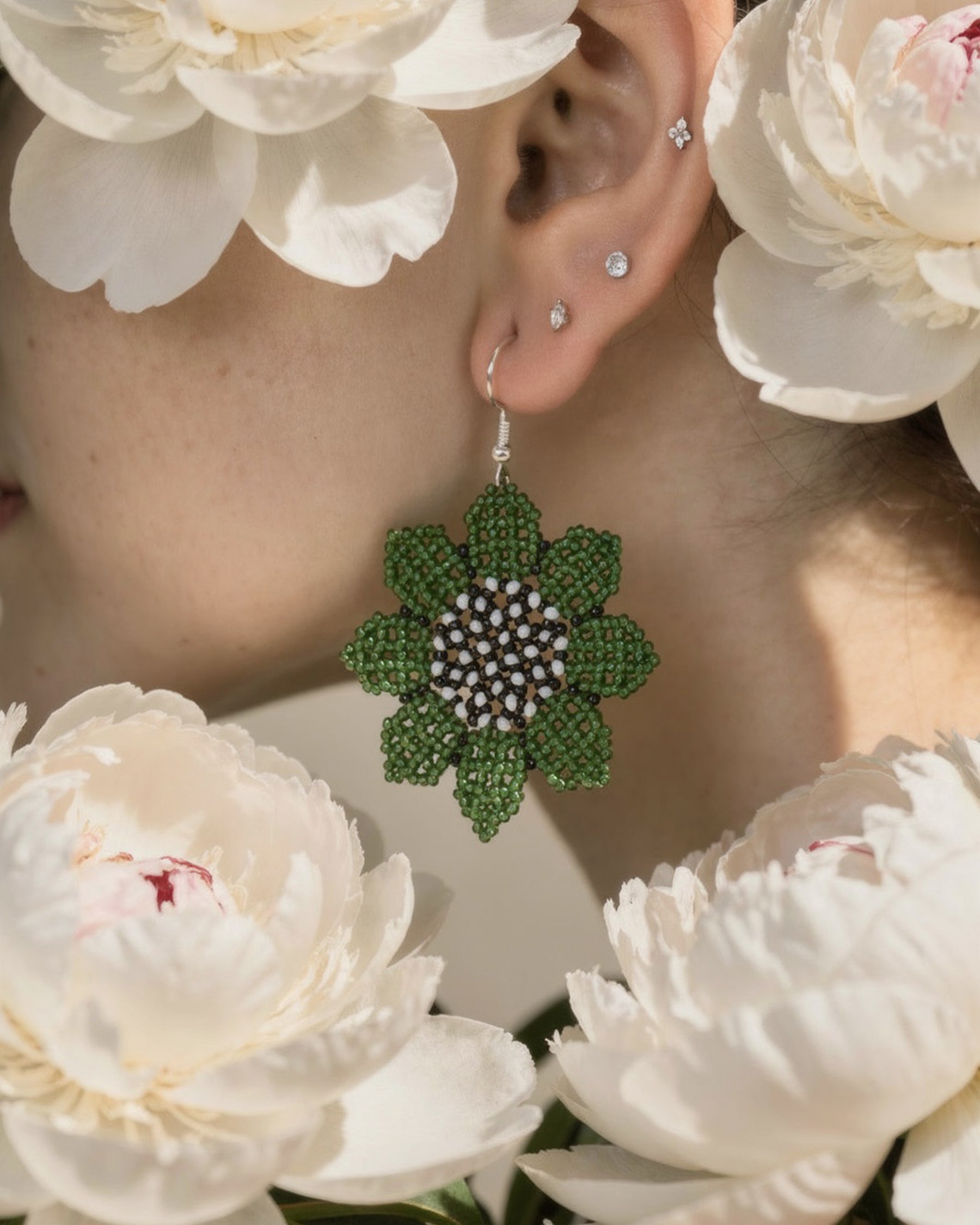 Green Bead Earrings ACCESSORIES IKKIVI