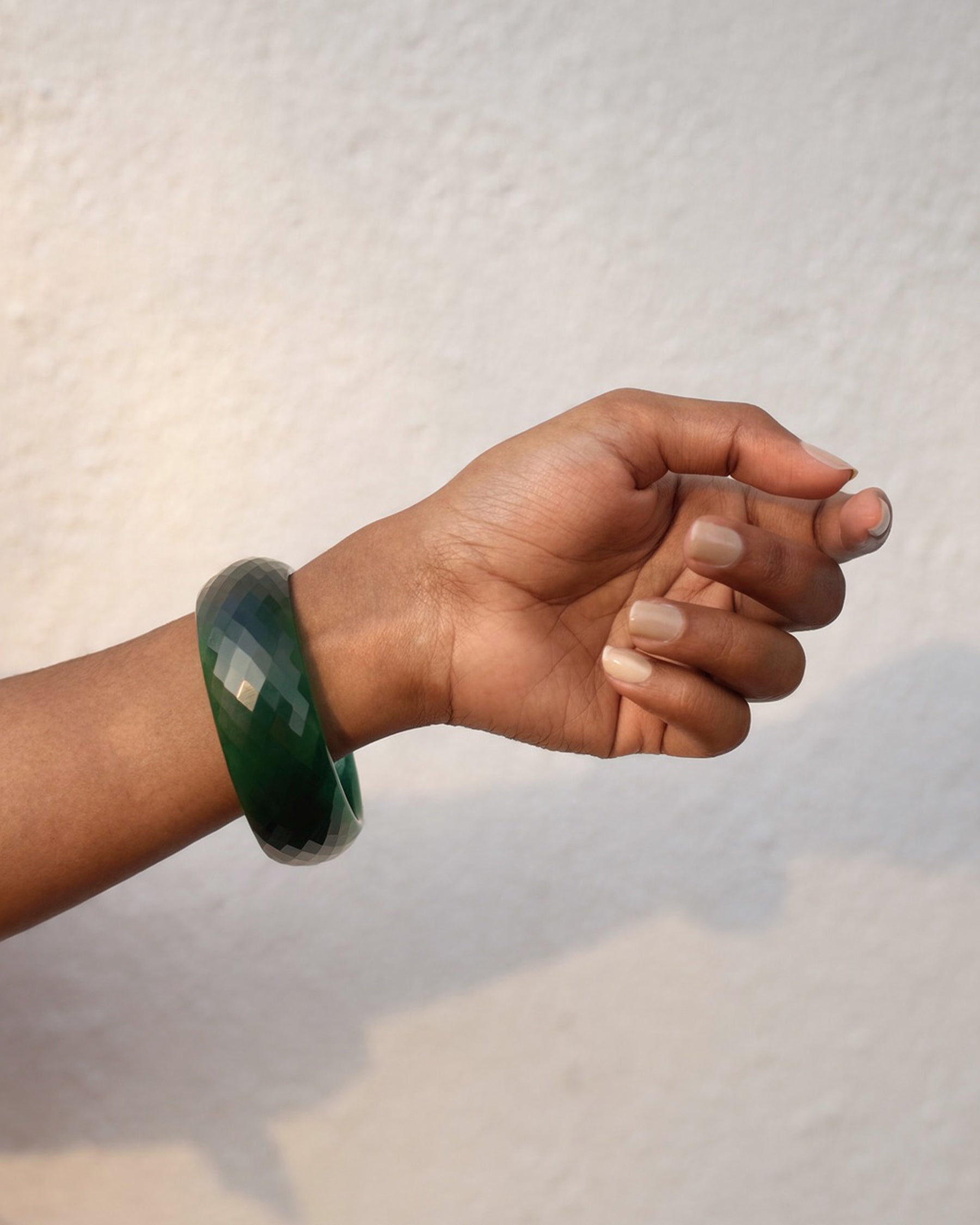 Crystal Cut Bottle Green Bangle ACCESSORIES IKKIVI