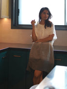 Ombre Block Dress Ivory Charcoal DRESSES IKKIVI