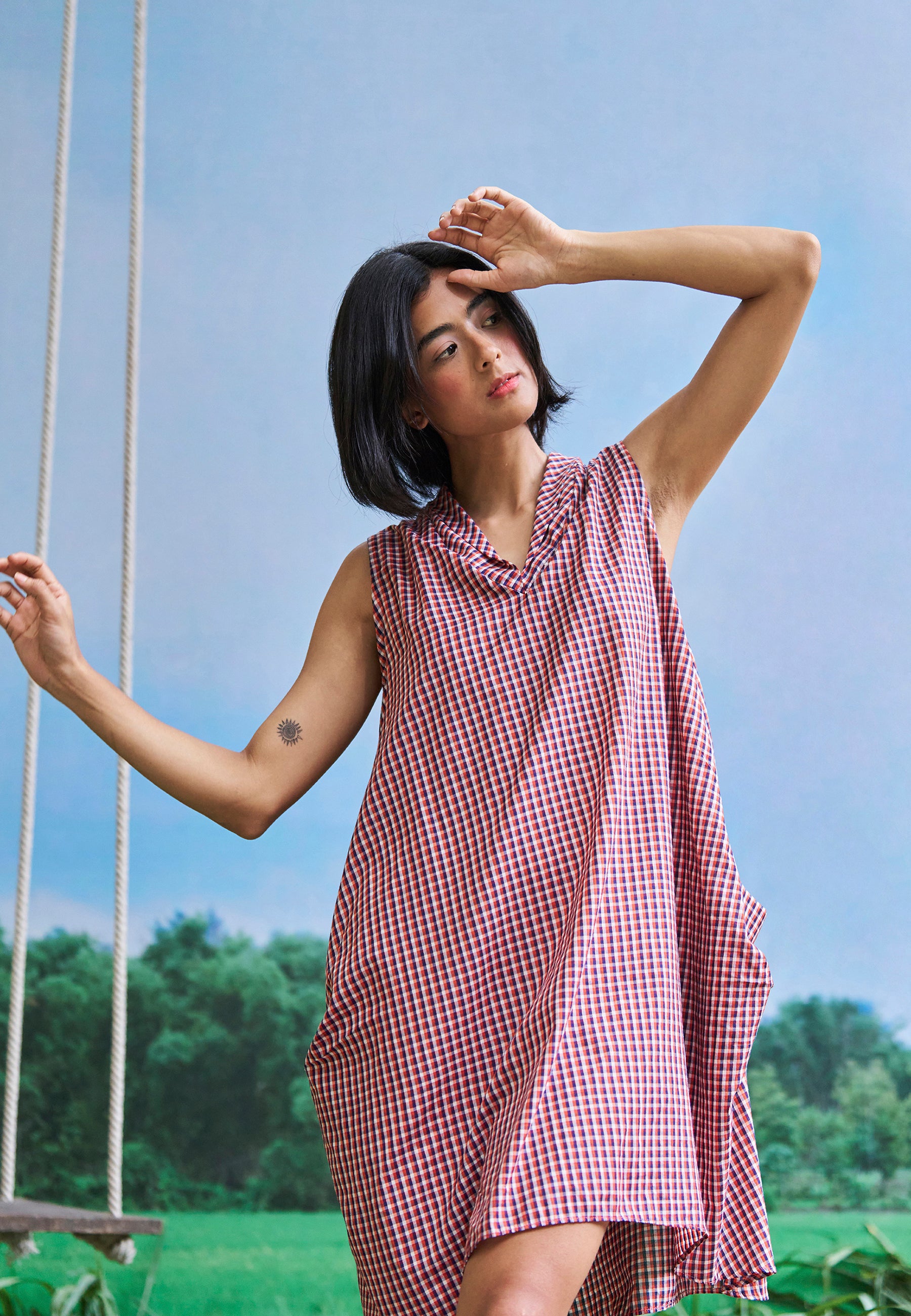 Gaul School Grid Dress DRESSES IKKIVI