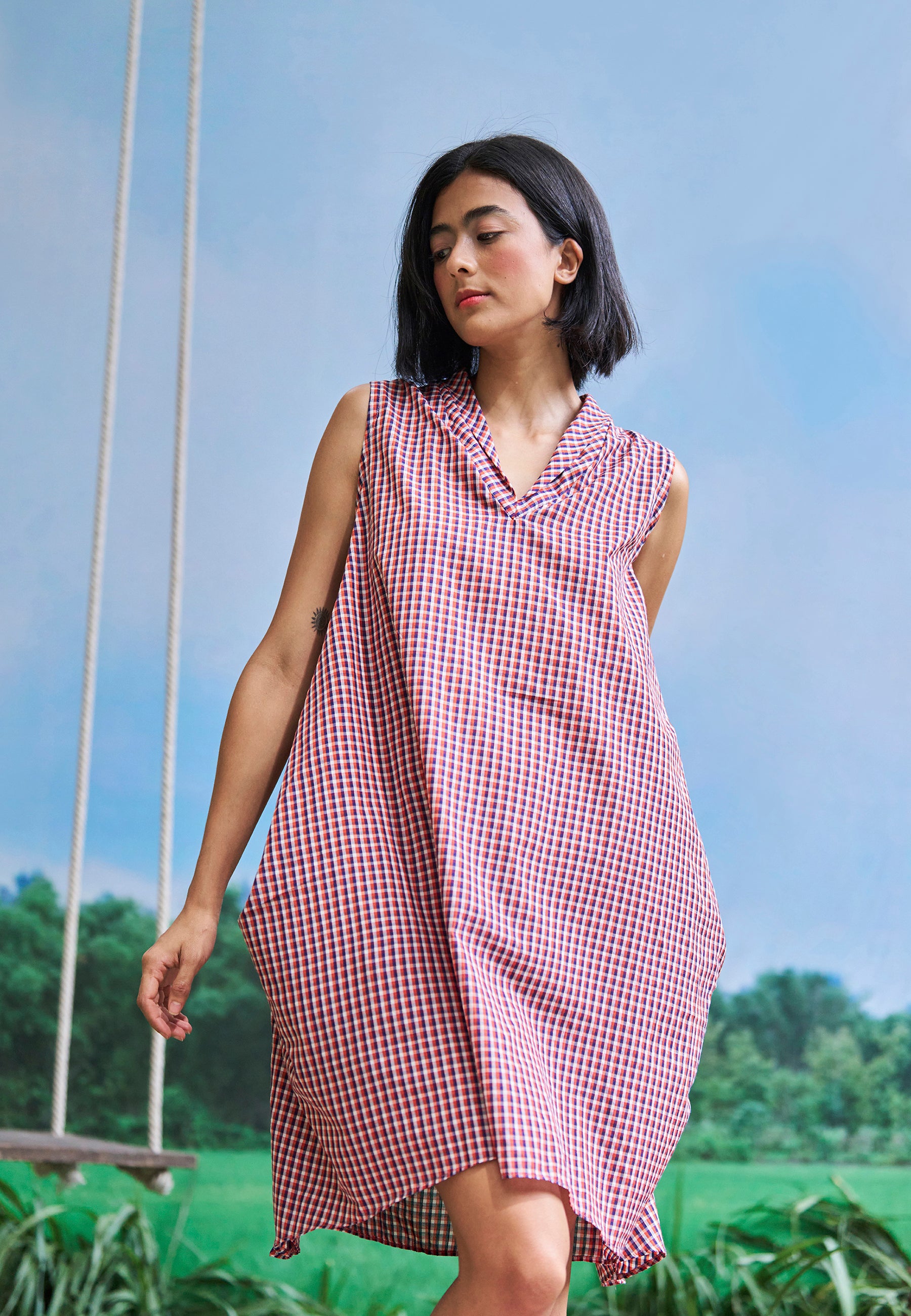 Gaul School Grid Dress DRESSES IKKIVI