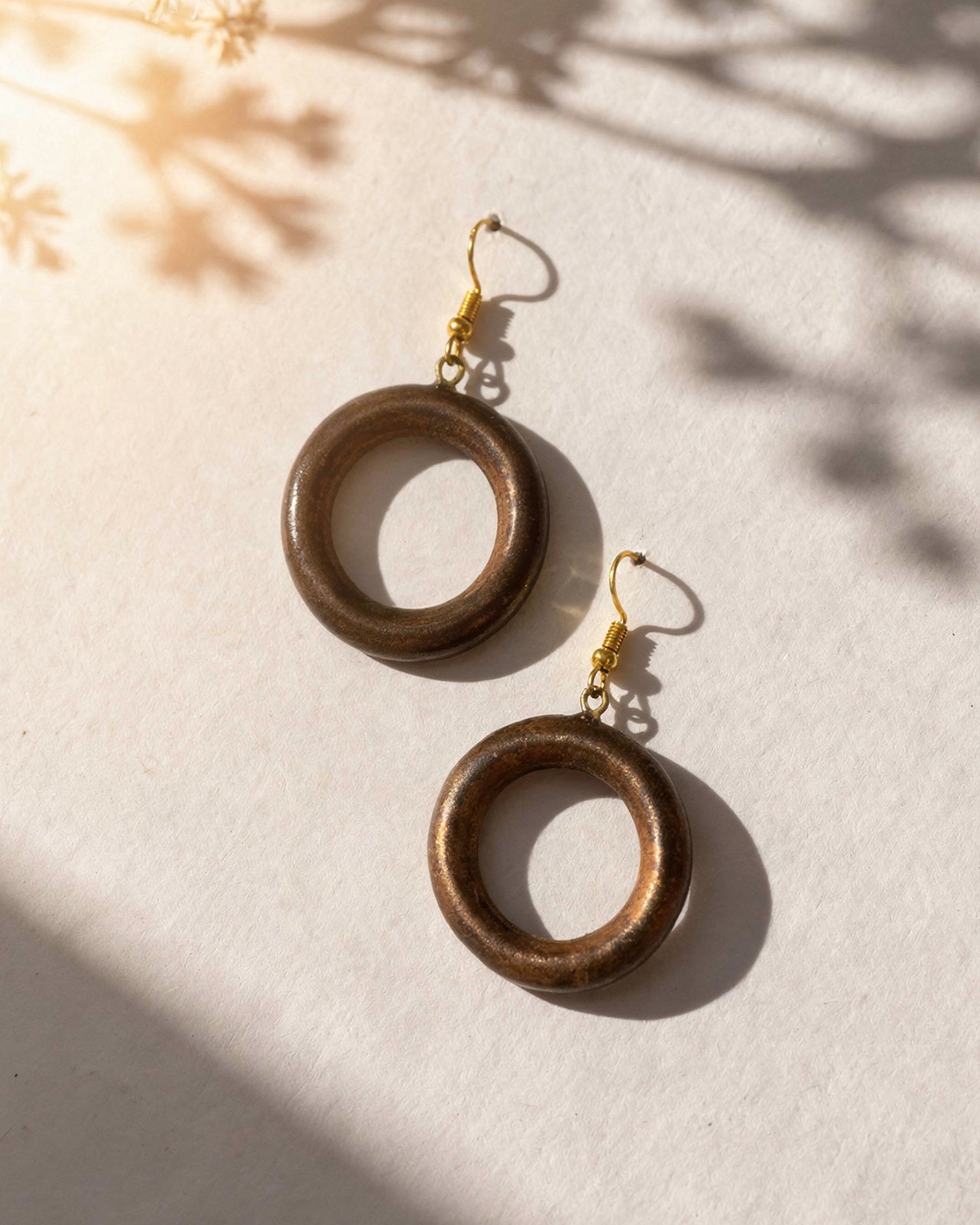Hoop Loop Wooden Earrings ACCESSORIES IKKIVI