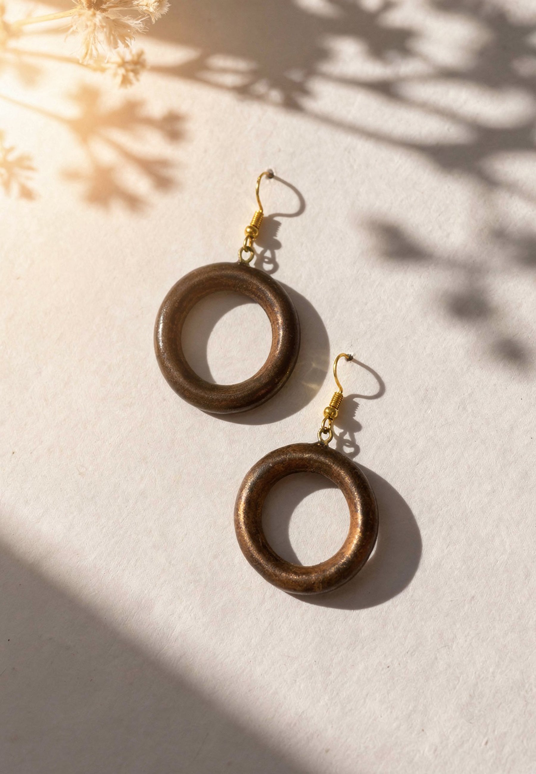 Hoop Loop Wooden Earrings ACCESSORIES IKKIVI