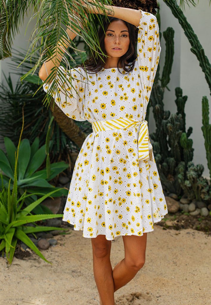 Yellow Daisy Day Dress DRESSES Em and Shi