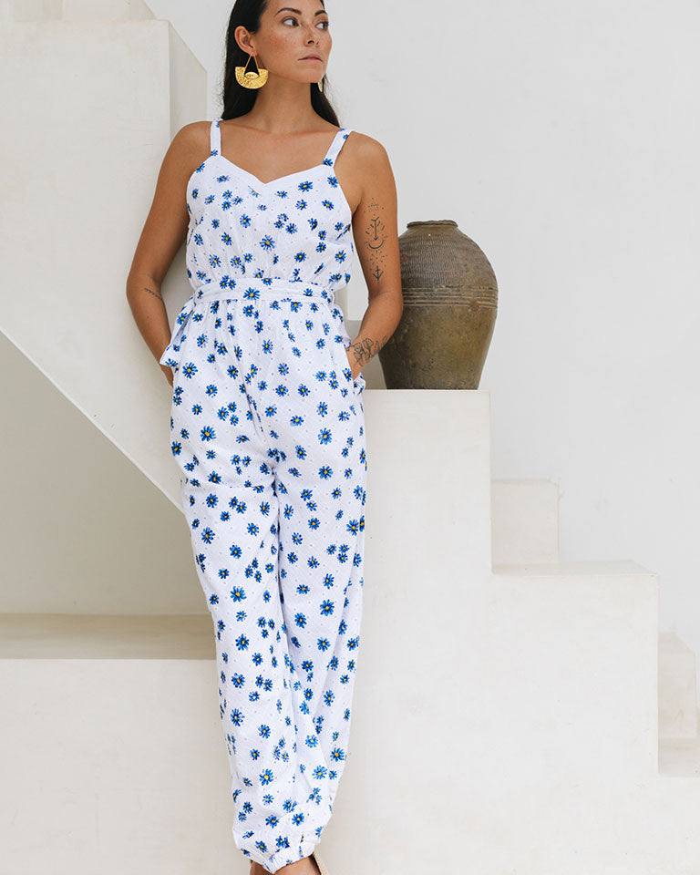 Ivory Daisy Day Jumpsuit JUMPSUITS Em and Shi
