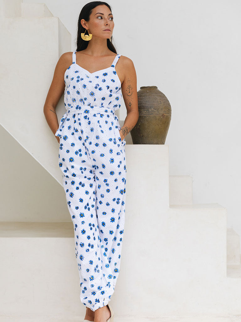 Ivory Daisy Day Jumpsuit JUMPSUITS Em and Shi