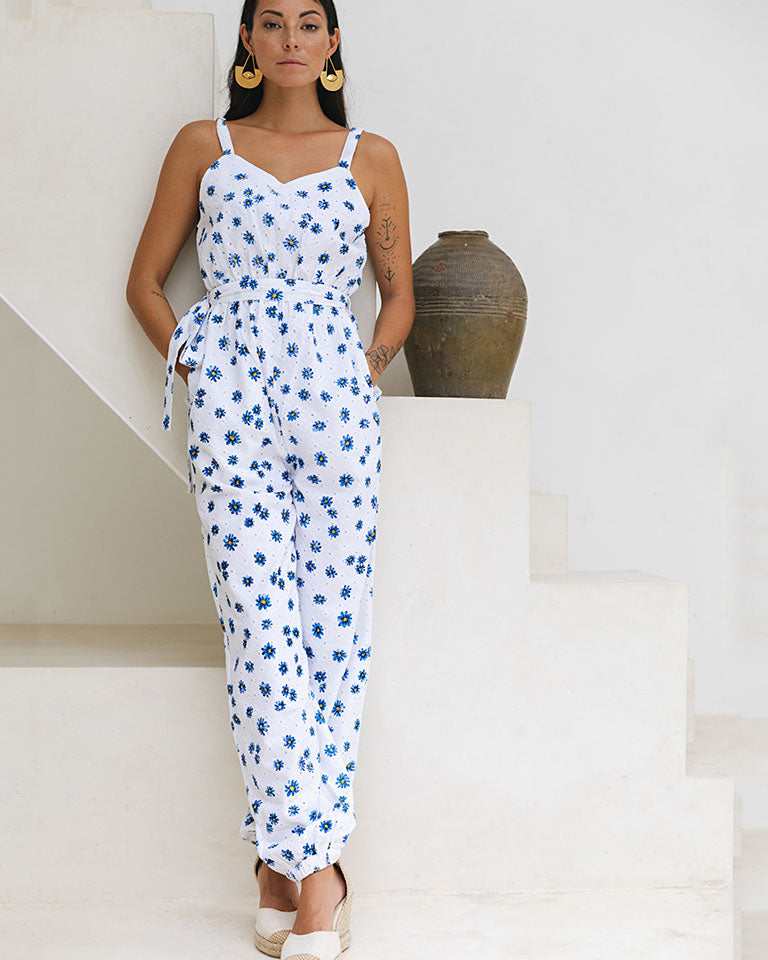 Ivory Daisy Day Jumpsuit JUMPSUITS Em and Shi