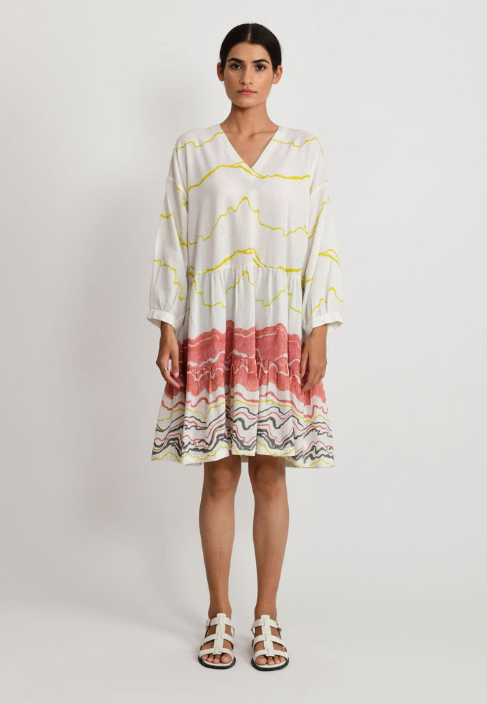 Salmon Wave Dress DRESSES Rias Jaipur