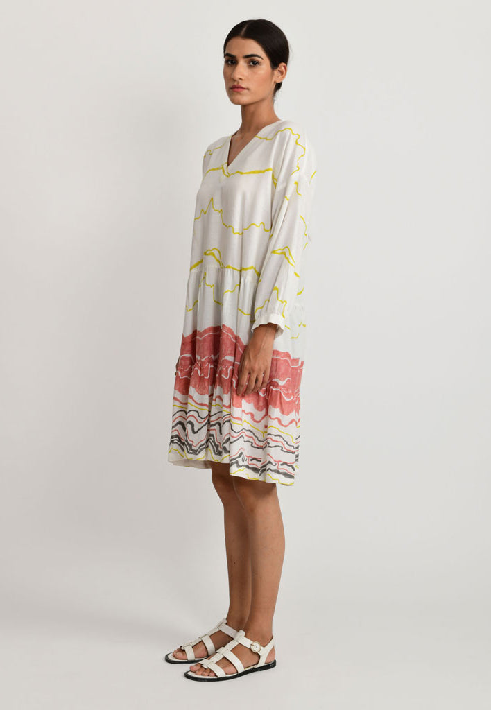 Salmon Wave Dress DRESSES Rias Jaipur