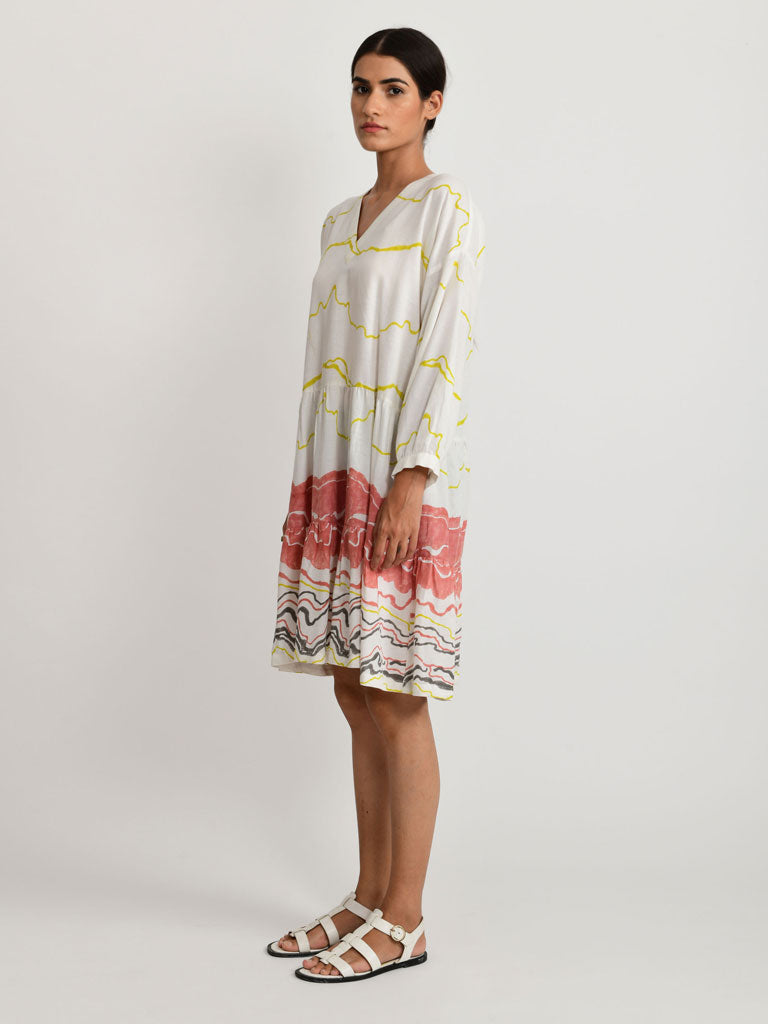 Salmon Wave Dress DRESSES Rias Jaipur