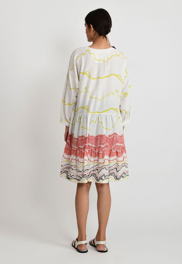 Salmon Wave Dress DRESSES Rias Jaipur