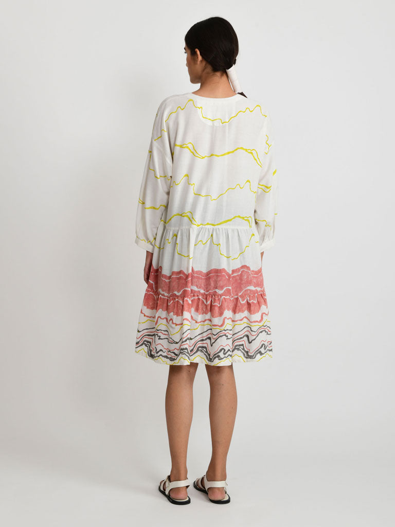 Salmon Wave Dress DRESSES Rias Jaipur