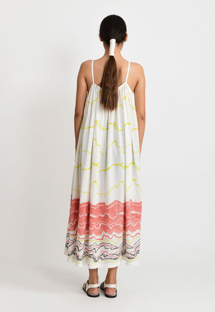 Salmon Gathered Dress DRESSES Rias Jaipur