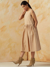 Load image into Gallery viewer, Rylie Beige Solid Dress DRESSES Kanelle   
