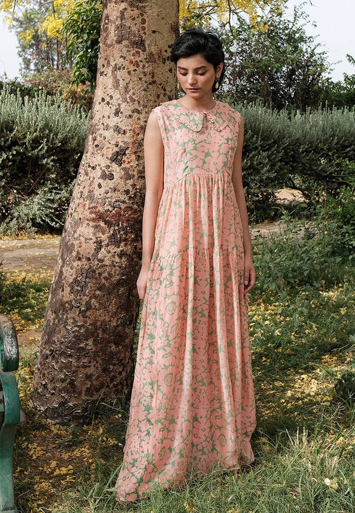 Amethyst Floret Long Tier Dress DRESSES Khajoor