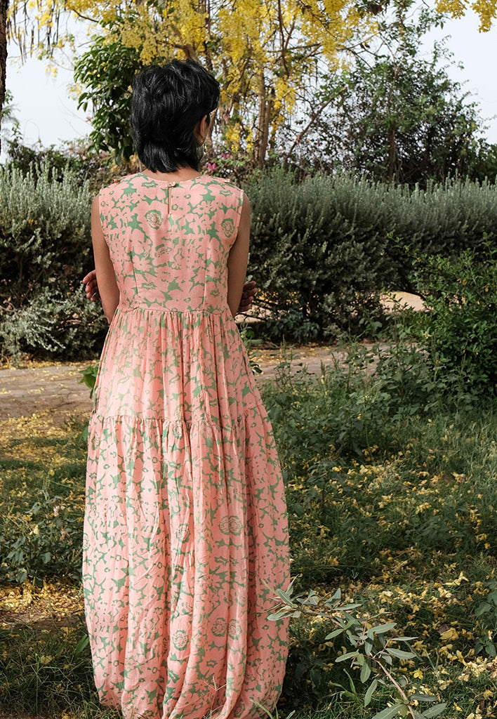 Amethyst Floret Long Tier Dress DRESSES Khajoor